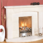 Limestone fireplace design